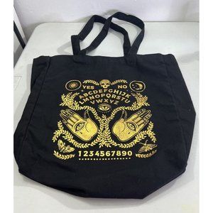 Ouija Board Halloween Canvas  Tote Black and gold